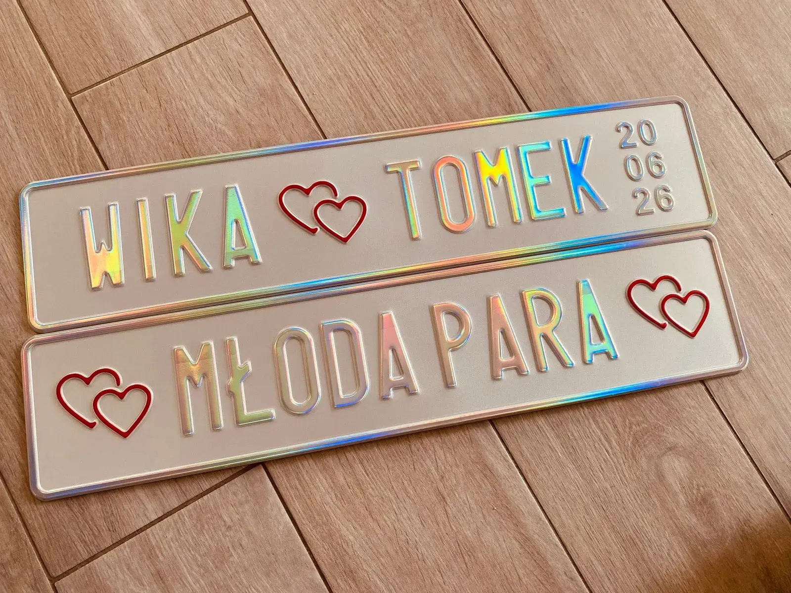 Holograficzne tablice ślubne Wika i Tomek